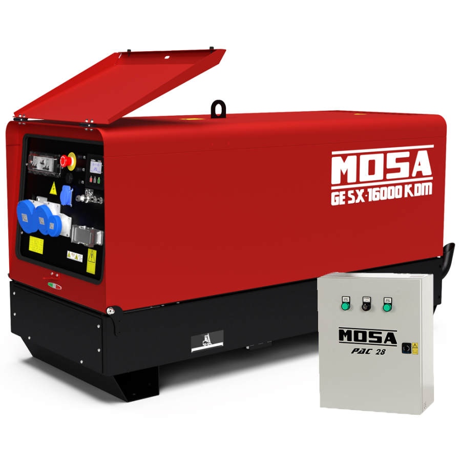 Groupe électrogène insonorisé 14.4 kW monophasé diesel MOSA GE SX 16000 KDM