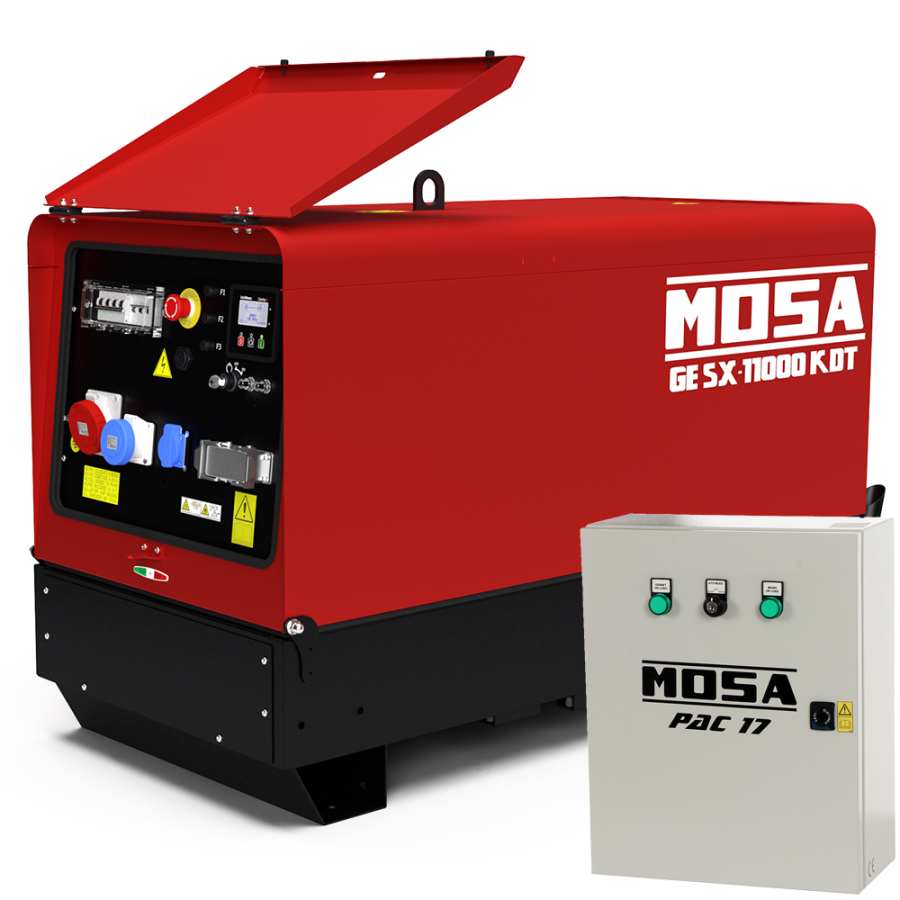 Groupe électrogène insonorisé 8.8 kW Triphasé diesel MOSA GE SX-11000 KDT