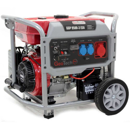 Groupe électrogène 7.8 KW triphasé sur chariot GeoTech Pro GGP 9500-3 ESA
